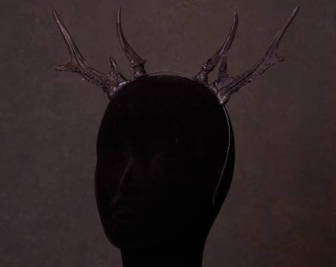 Black Double Antler Headband