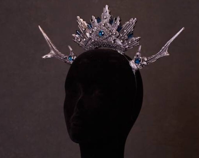 Crystal Antler Halo: Artemis Crown Headpiece