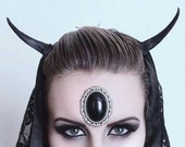 Black Muntjac Devil Horns headband