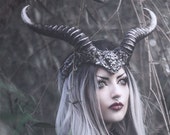 Silver Succubus Faux Horn Headdress