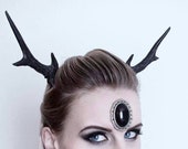 Black Medium Deer Antlers Headband