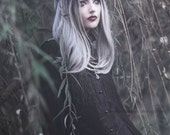 Silver Succubus Faux Horn Headdress