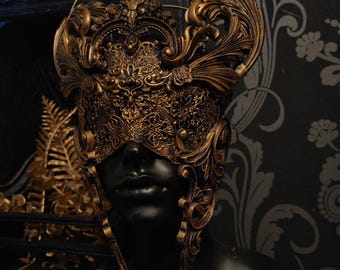 Goddess Freya Mask - Gold Paint Finish - Ready Made