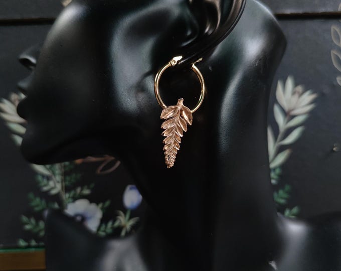 Hoop Fern Earrings (M)