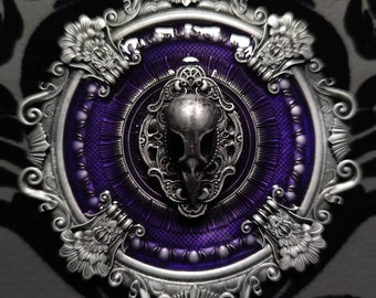 Silver/Purple bird plaque