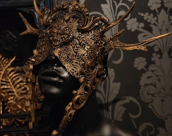 Goddess Diana Mask - Gold Paint Finish - Ready Made