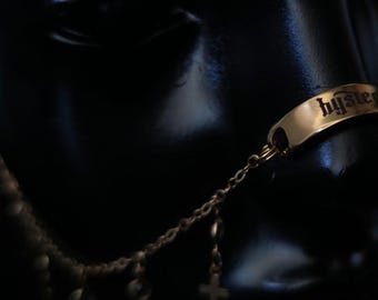 Engraved Gold Hysteria Cross Chain Nose Armour