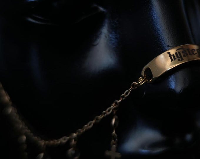 Engraved Gold Hysteria Cross Chain Nose Armour