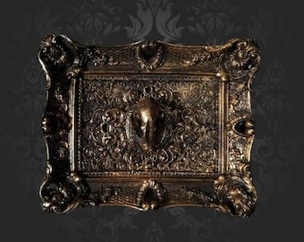 Macabre Mini Wall Art Bat Skull Frame