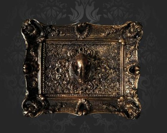 Macabre Mini Wall Art Bat Skull Frame