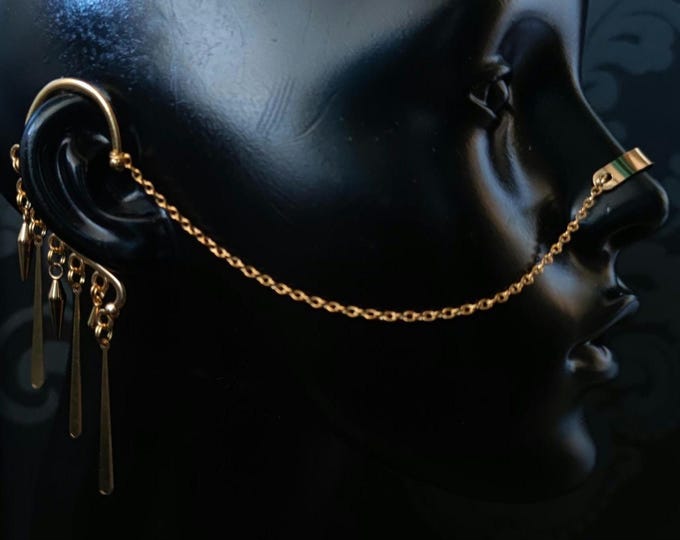 Gold Charm Chain Nose Armour
