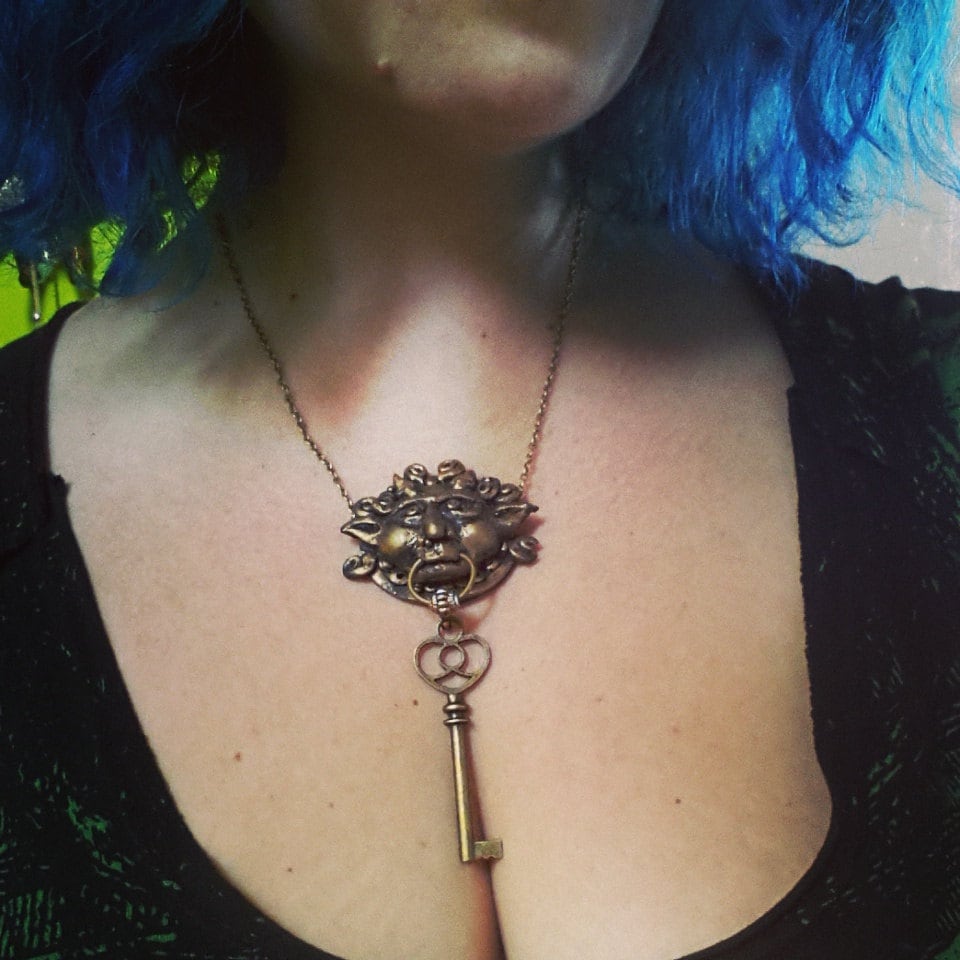 Labyrinth Inspired Door Knocker Necklace Labyrinth Inspired Door Knocker Necklace