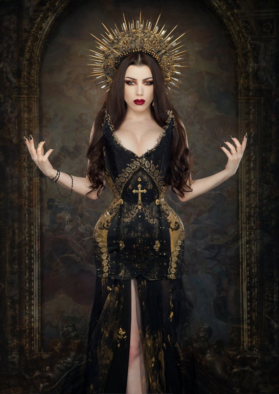 Golden Madonna Halo Crown: Angels and Crystals Golden Madonna Halo Crown: Angels and Crystals