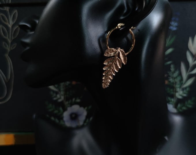 Hoop Fern Earrings (L)