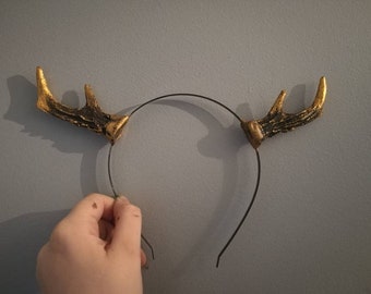 Gold and Black Mini Deer antlers