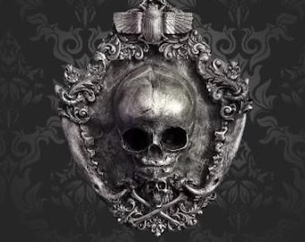 Resin Cast Fetus Skull Wall Plaque