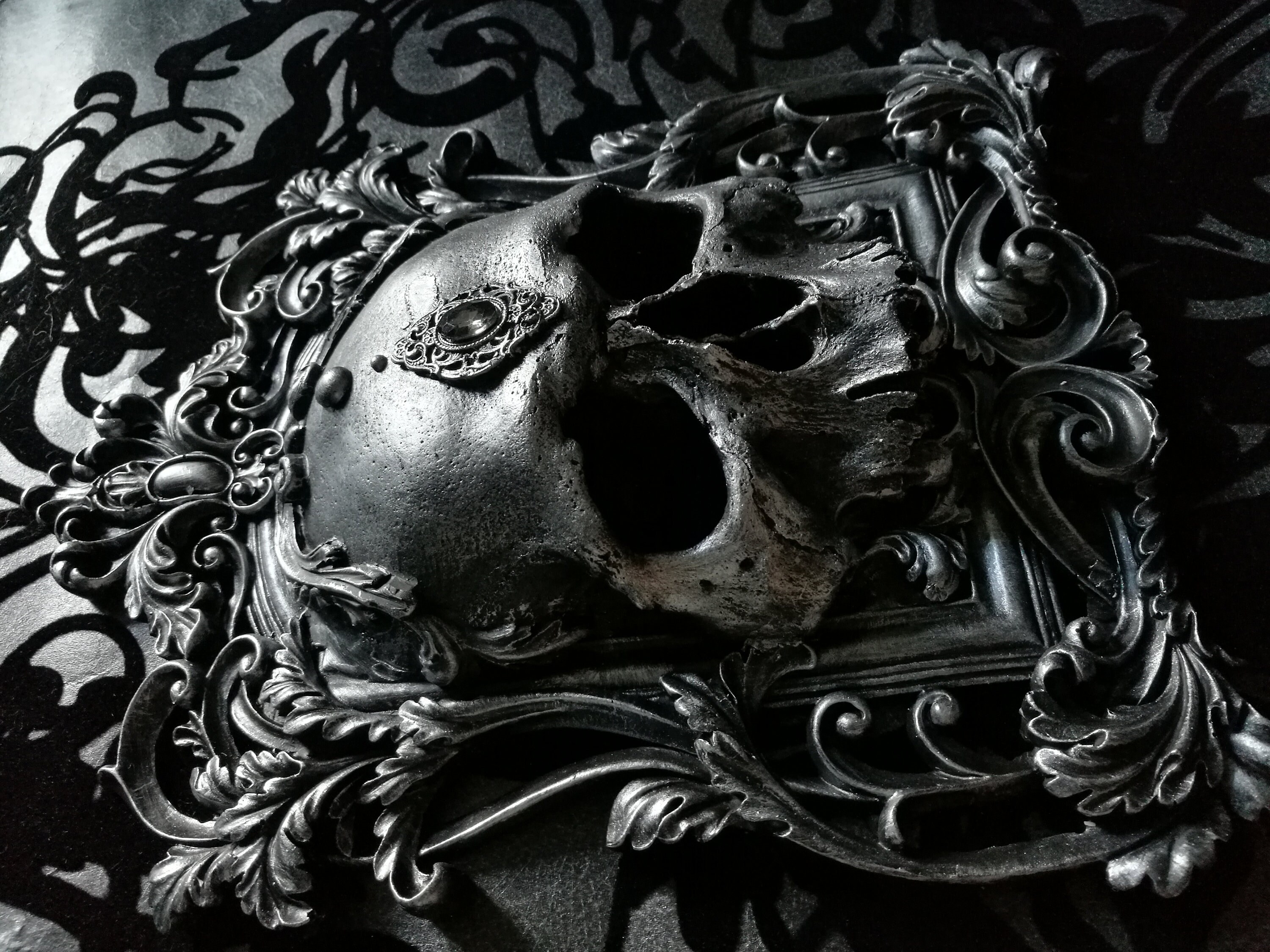 Skull Wall Plaque PEWTER