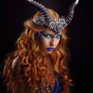 Silver Succubus Faux Horn Headdress image 2