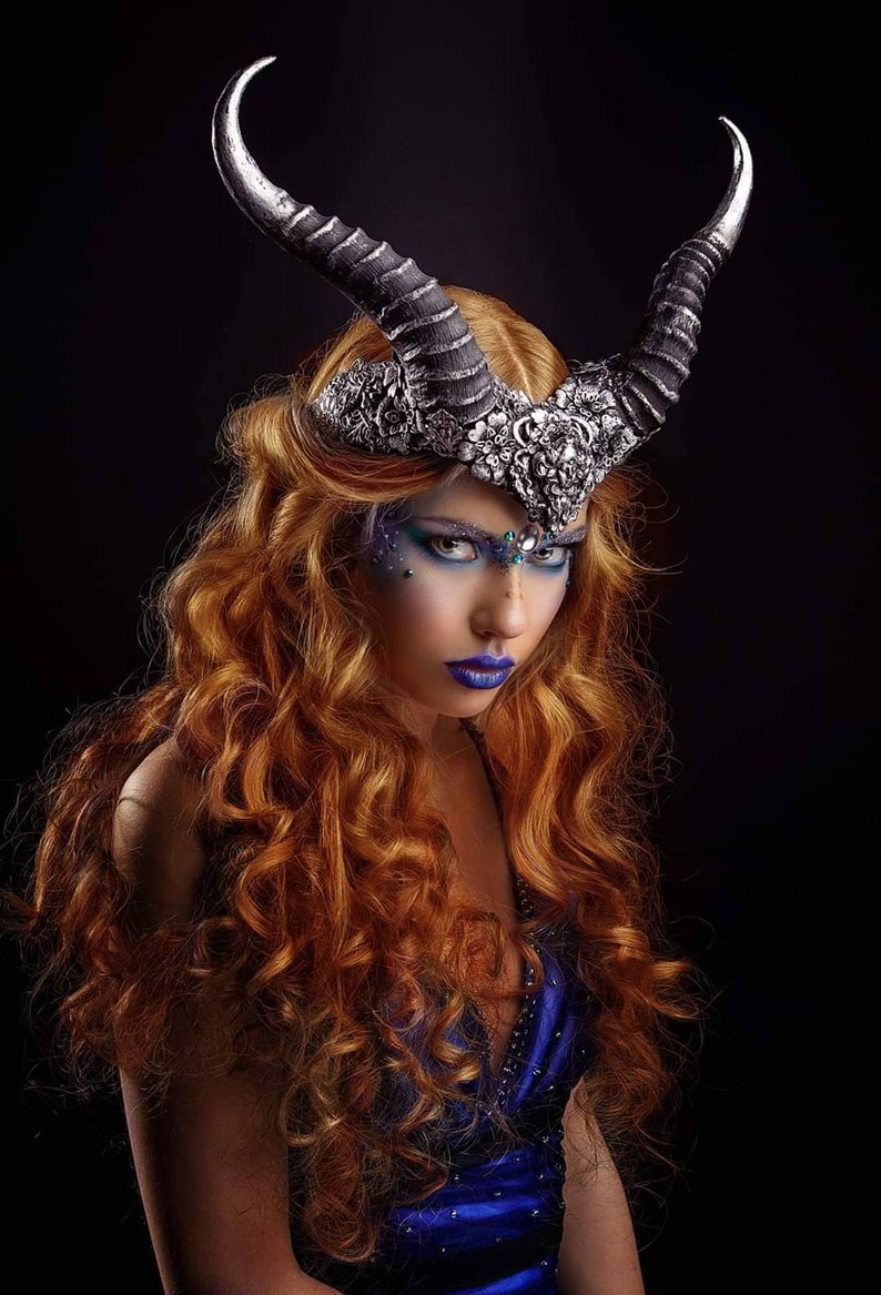 Silver Succubus Faux Horn Headdress image 2