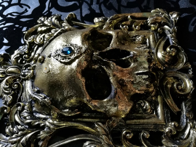 Skull Wall Plaque GOLD Etsy