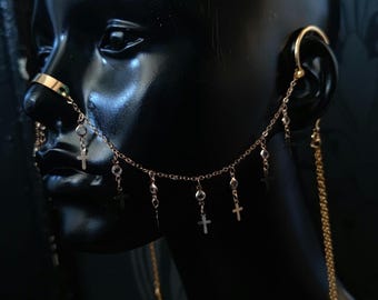 Gold Cross Chain Nose Armour