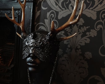 Cryptid Mask Natural Antlers