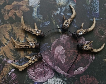 Crystal Triple Antler Headband Small Ready Made