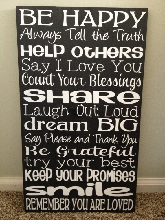 Items similar to Personalized Family Rules Board on Etsy
