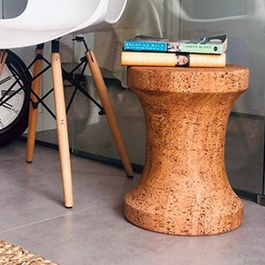 Handmade Eco Friendly Brown Cork Side Table Or Stool, Eco Friendly Side Table, Cork Stool, Eco Friendly Stool, Rustic Stool, FREE SHIPPING