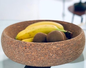 Natural Cork Bowl, Rustic Fruit Bowl, Eco Friendly Decor