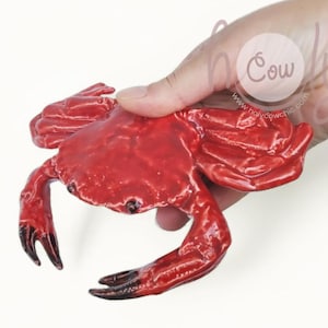 Hand Crafted Ceramic Crab Figurine, Wall Hanging Decor, Available in Multiple Colors Sizes