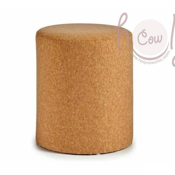 Pouf marrone realizzato in sughero e legno ecosostenibili e sostenibili, sgabello marrone, SPEDIZIONE GRATUITA