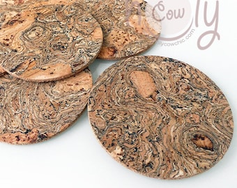 Set of Six Handmade Circular Cork Coasters, Natural Coasters, Eco Friendly Coasters, Rustic Coasters, Eco Coasters, Coaster Set