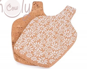 Natural Eco Friendly Thick Painted Bottle Cork Hot Pot Holders, Thick Cork Hot Pads, Hot Plate Holders, Cork Pot Holders, FREE SHIPPING
