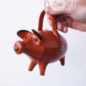 Hand Painted Terracotta Piggy Bank, Piggy Bank, Ceramic Pig, Ceramic Pig Bank, Clay Pig Bank, Gift For Dad, Baby Shower Gift, Clay Pig, Pig