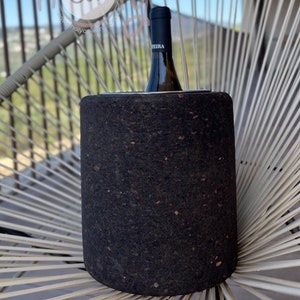 Eco Natural Black Cork Wine Ice Bucket, Champagne Ice Bucket, Champagne Cooler, Cork Ice Bucket, Wine Cooler, Ice Bucket, Black Ice Bucket