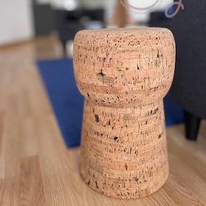 Handmade Eco Friendly Cork Side Table Or Stool In The Shape Of A Giant Champagne Cork, Eco Friendly Table, Eco Friendly Stool, Eco Table