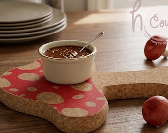 Kurk-paddenstoelenpan, natuurlijke milieuvriendelijke onderzetter, tafelbeschermende placemat