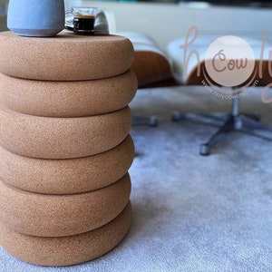 Handmade Eco Friendly Brown Cork End Table Or Stool, Eco Friendly Table, Eco Friendly Stool, Eco Brown Table, Small Table, FREE SHIPPING
