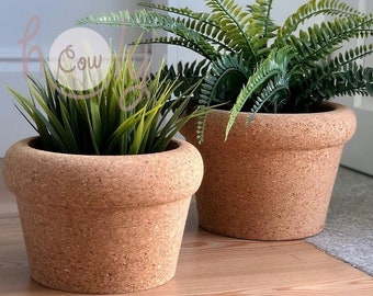 Eco Friendly Natural Cork Planter, Eco Cork Planter, Eco Cork Vase, Rustic Planter, Natural Planter, Cork Planter, Plant Pot, FREE SHIPPING