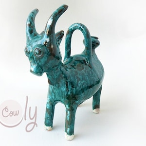 Chèvre en céramique décorative fabriquée à la main
