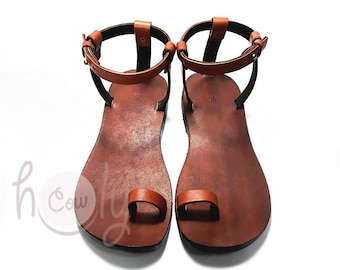 Sandalias de cuero marrón hechas a mano, sandalias de hombre, sandalias de mujer, sandalias de cuero para hombre, sandalias de cuero para mujeres, sandalias marrones para hombres, sandalias romanas