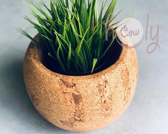 Eco Friendly Natural Cork Planter, Eco Cork Planter, Eco Cork Vase, Rustic Planter, Natural Planter, Cork Planter, Plant Pot, FREE SHIPPING