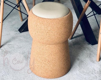 Handmade Eco Friendly Cork Stool In The Shape Of A Giant Champagne Cork, Eco Friendly Stool, Bar Stool