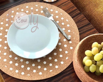 Tovaglietta circolare in sughero grande ecologica naturale fatta a mano con un diametro di 35 cm, tovaglietta in sughero naturale, tovaglietta rustica, tovaglietta in sughero