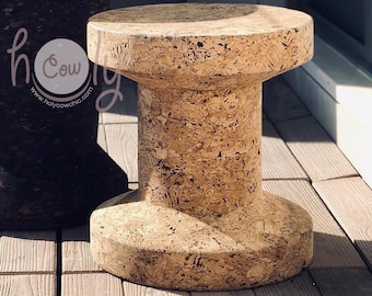 Handmade Eco Friendly Small Brown Cork End Table Or Stool, Eco Side Table, Cork Stool, Eco Friendly Stool, Cork Table, FREE SHIPPING