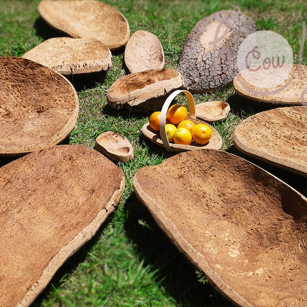 Handcrafted Eco Friendly Sustainable Natural Cork Bark Bowls Available In A Wide Range Of Shapes And Sizes, FREE SHIPPING