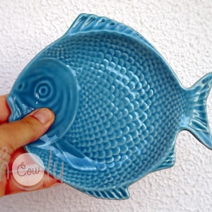 Handmade Small Ceramic Fish Dish, Fish Plate, Ceramic Fish Plate, Fish Bowl, Small Ceramic Dish, Fish Ceramics, Fish, Blue Ceramic Plate