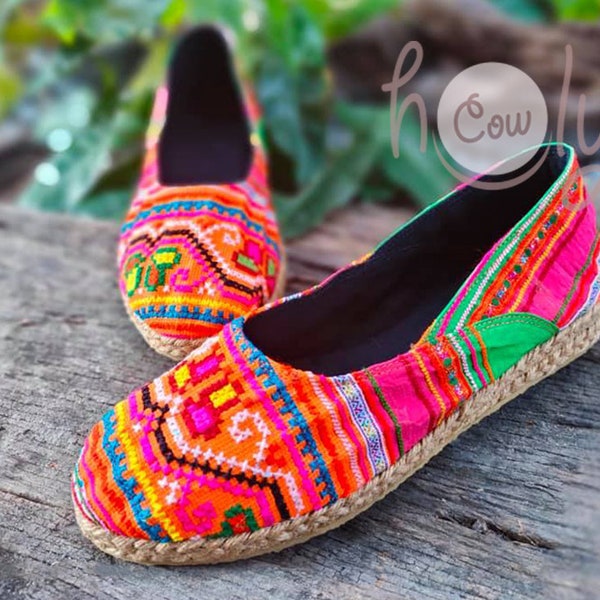 Women's Tribal Vegan Shoes, Womens Vegan Shoes, Women's Tribal Shoes, Vegan Shoes, Hippie Shoes, Boho Shoes, Orange Shoes, Tribal Shoes