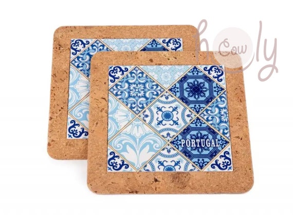 Ceramic Trivet Set Of 2 - Heat Resistant Pot Holders With Geometric Patterns